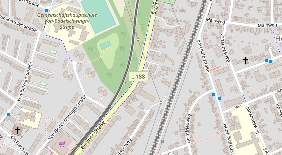 Monteurzimmer auf Satellitenbild