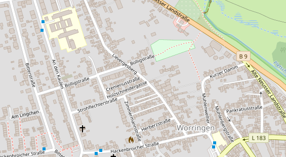 Monteurzimmer auf Satellitenbild