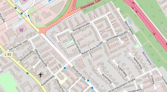 Monteurzimmer auf Satellitenbild