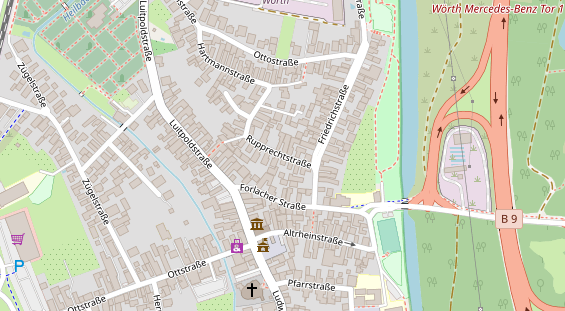 Monteurzimmer auf Satellitenbild