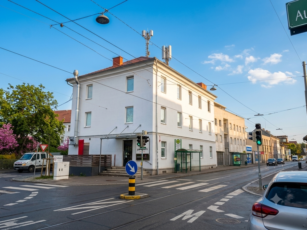 Monteur-Zimmer: Arbeiterunterkunft mit 9 Wohnungen in der Puchstrasse 4 in Graz. 
Insgesamt 33 Schlafplätze
Einzelzimmer, Doppelzimmer und Mehrbettzimmer. - 33+ Betten -  Tafili - Graz  Monteurzimmer Arbeiterunterkunft