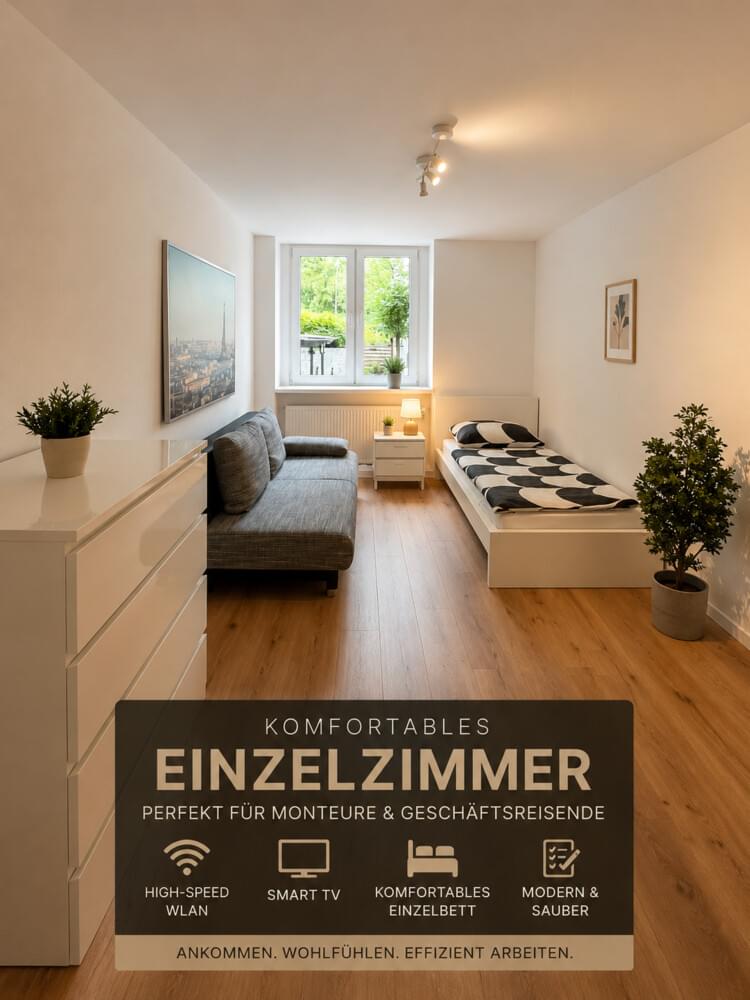 Monteur-Zimmer - Preis pro Nacht - Holzwickede - Kozikowski Monteurwohnungen Hagen | Monteurunterkunft Hagen - DZ - EZ - K