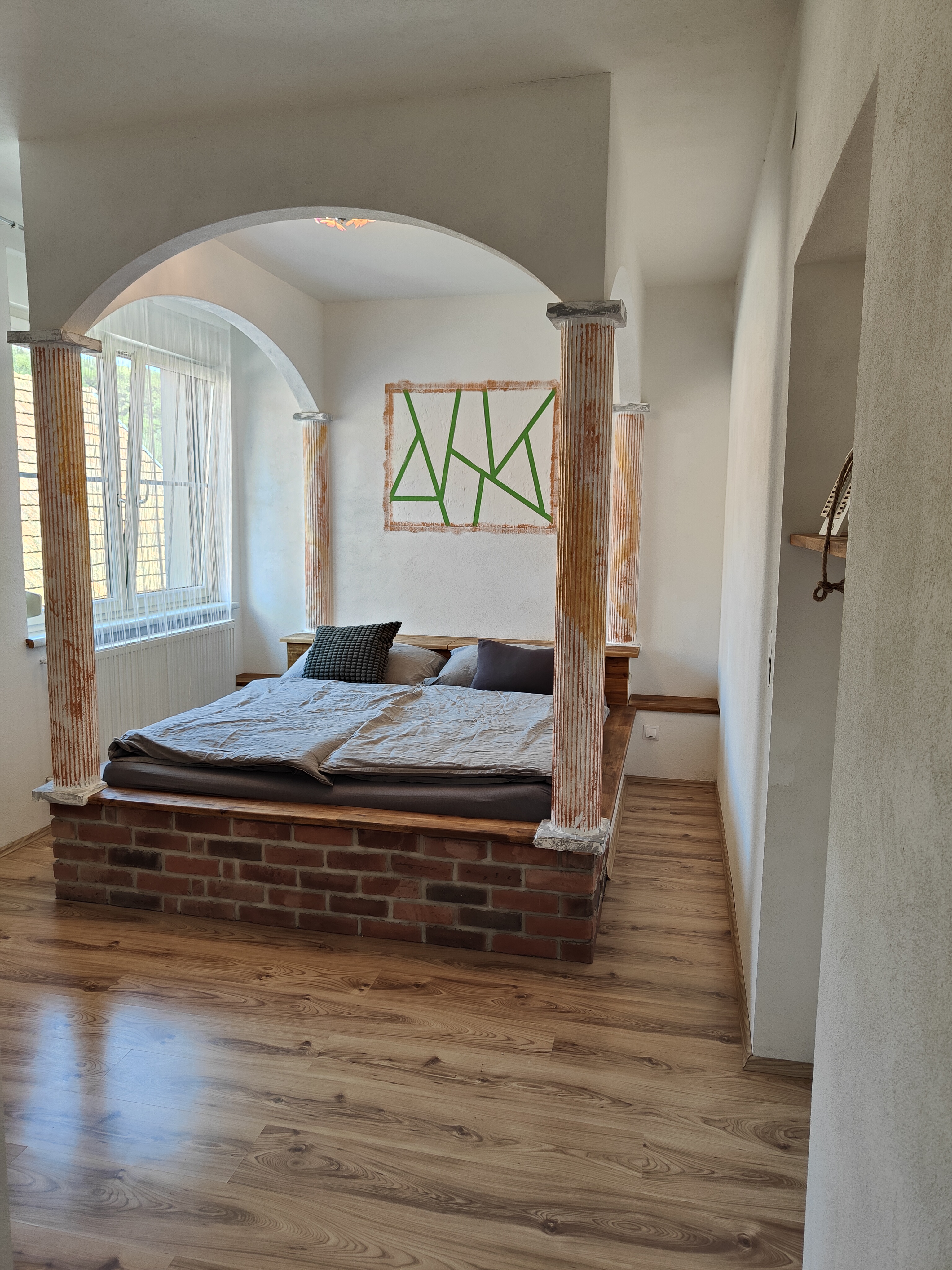 MonteurZimmer: Doppelbett - Ferienwohnung Dorfleben