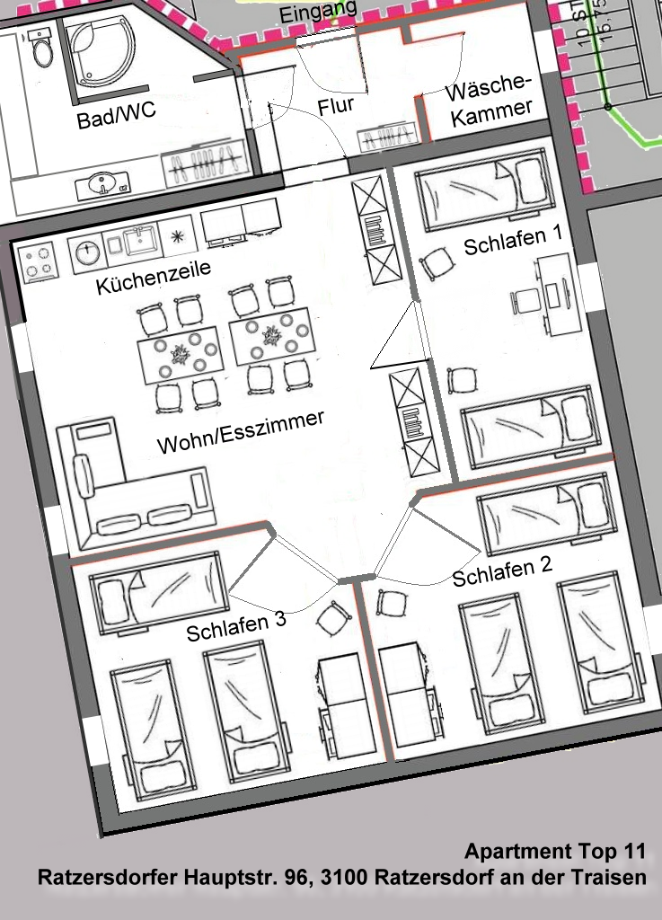 MonteurZimmer: APARTMENT RATZERSDORFER SEEN in 3100 Sankt Pölten / Top 11