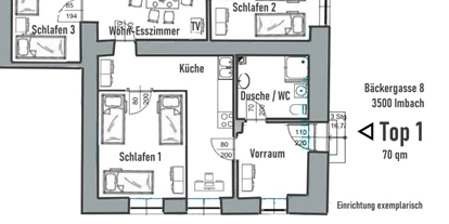 Monteur-Zimmer - Krems an der Donau - Apartment KREMSTAL in der WACHAU - Top 1