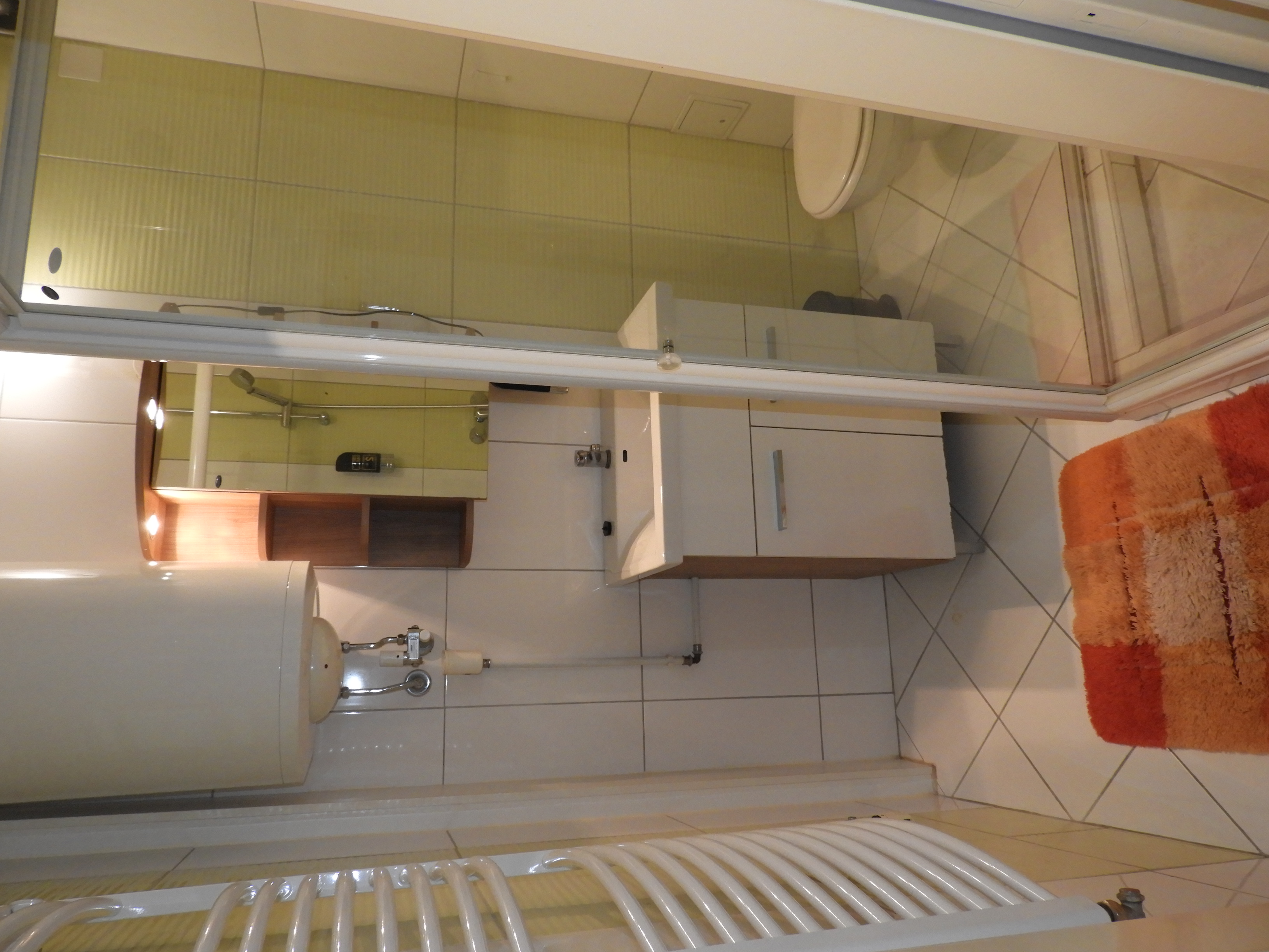 MonteurZimmer: Wohnung 4600 Wels, Südtirolerstr. 2:
Bad mit WC - Wohnung A-4600 Wels, Südtirolerstraße 2 und 10