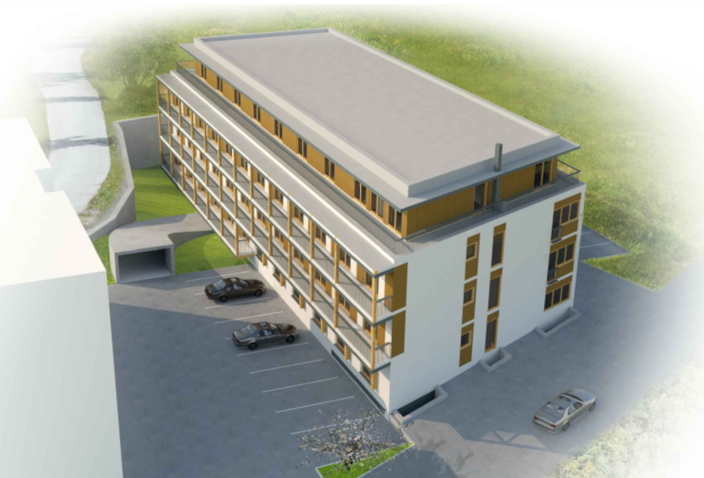 Monteur-Zimmer - Fernseher - Aussenansicht Personalhaus Gehörde Sölden. Monteurzimmer Sölden in Tirol - Monteurzimmer Sölden im Ötztal