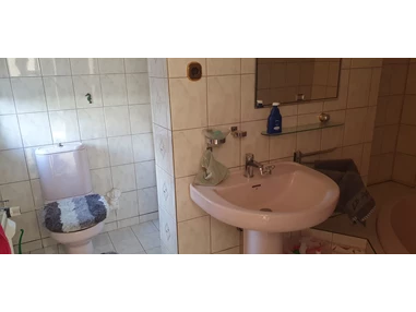 MonteurZimmer: Waschbecken und Toilette - FeWo Bienchen