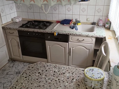 MonteurZimmer: Küche mit Herd - FeWo Bienchen