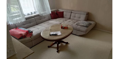 Monteur-Zimmer - Zwenkau - großes gemütliches Sofa, worauf man auch schlafen kann - FeWo Bienchen