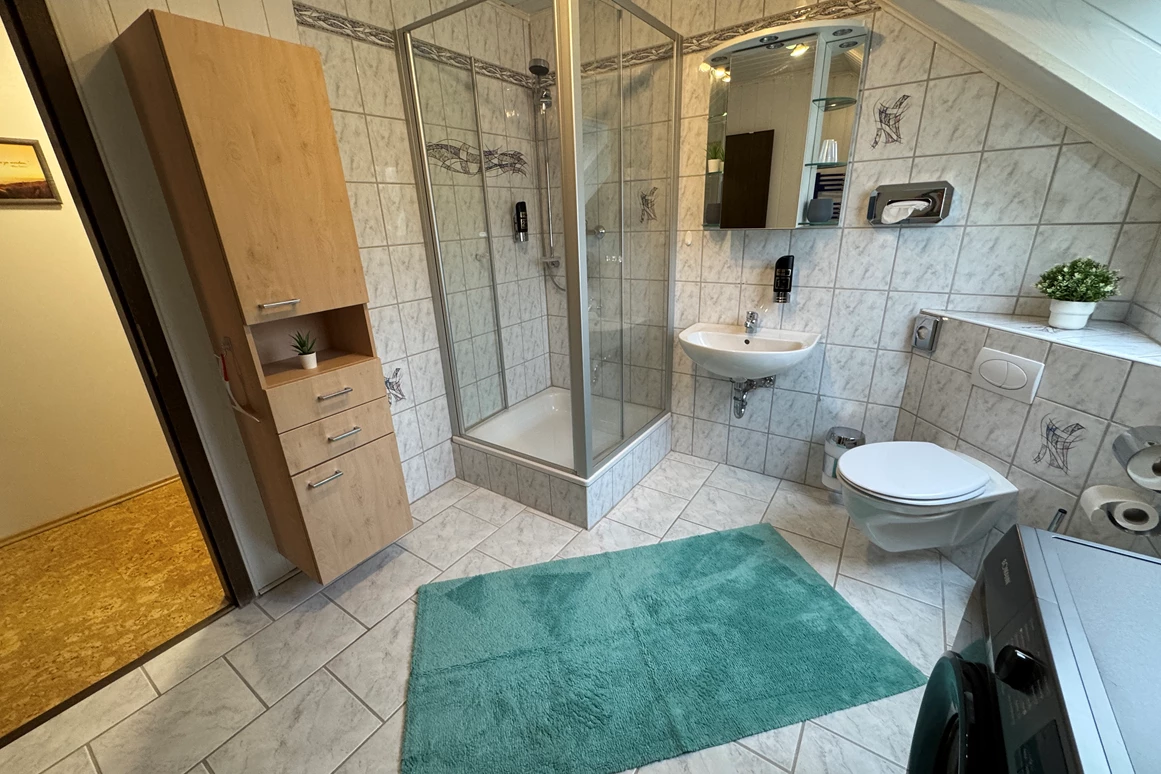 MonteurZimmer: Dusche - Fewo Naturblick