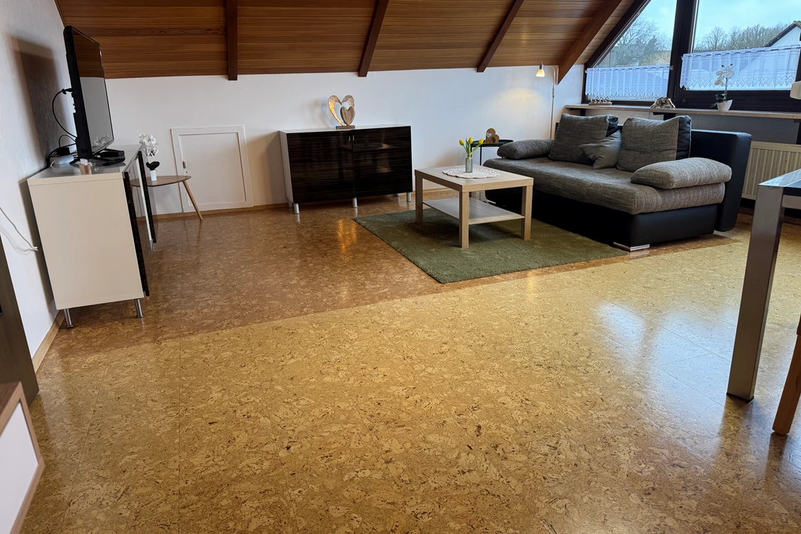 MonteurZimmer: Wohnbereich mit Schlafsofa - Fewo Naturblick