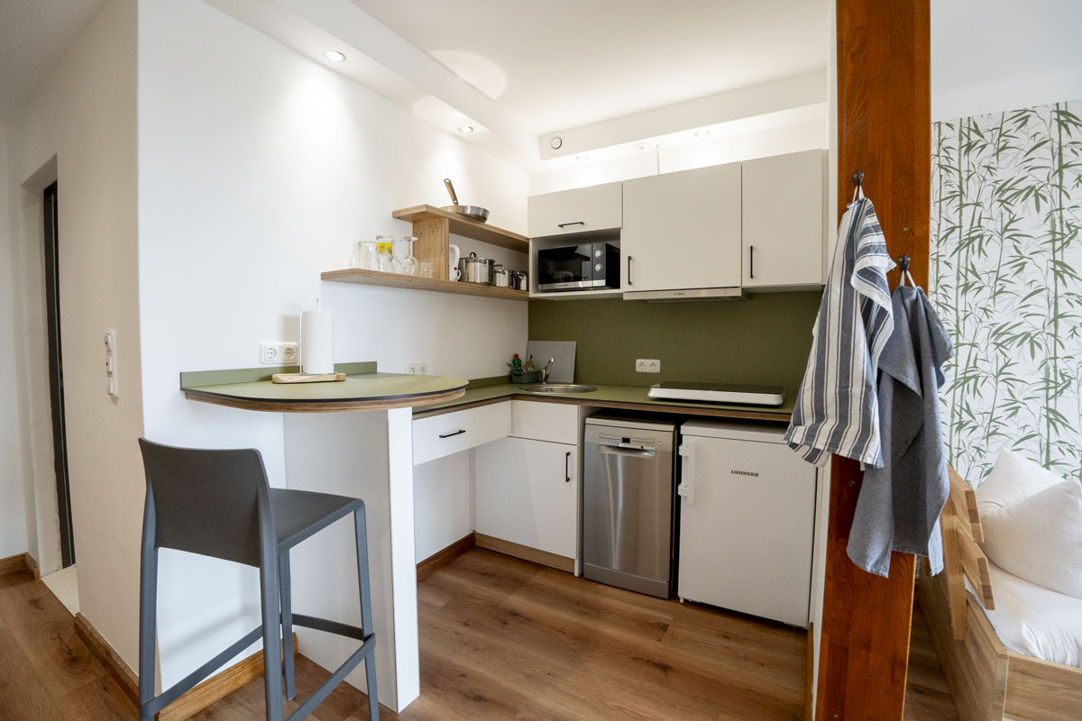 MonteurZimmer: Einzelappartement mit Küche  - Wohnfakturei | serviced apartments in augsburg