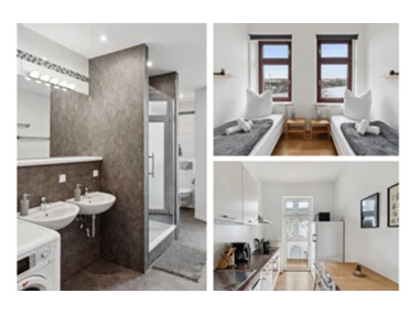 MonteurZimmer: 15 Schlafzimmer Apartmenthaus 3 Wohnungen & Loggia