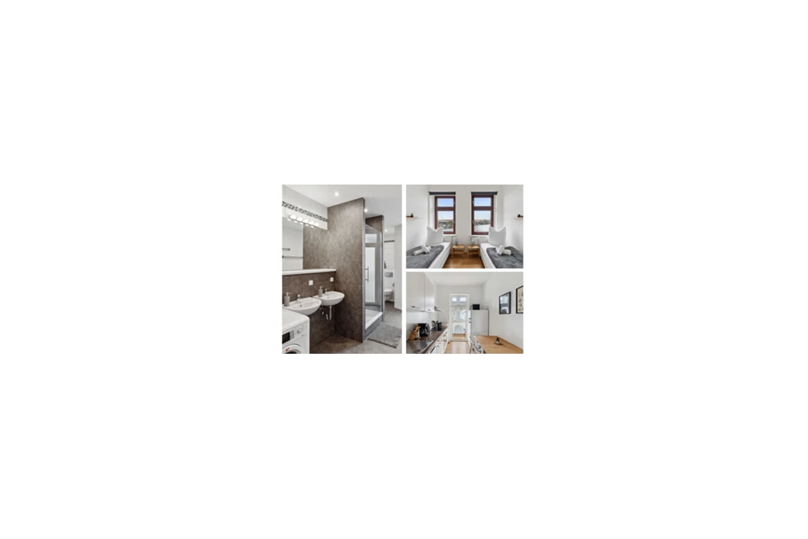 MonteurZimmer: 15 Schlafzimmer Apartmenthaus 3 Wohnungen & Loggia