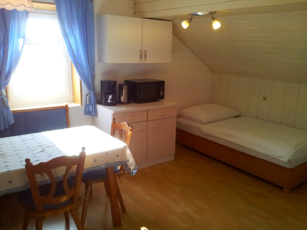 Monteur-Zimmer - Fernseher - Ried im Innkreis - Wohnschlafraum mit kleiner Küche - Haus Neumayer Ferienwohnungen