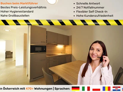 Monteur-Zimmer - Küche - Wien-Stadt - 90+ Monteurzimmer in Wien, Einzelbetten, Parkplätze, WIFI, Küchen