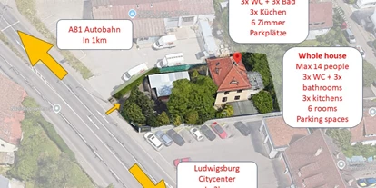 Monteur-Zimmer - Baden-Württemberg - Komplettes Haus für 14 Pers., Parkplätze, 1km zur Autobahn