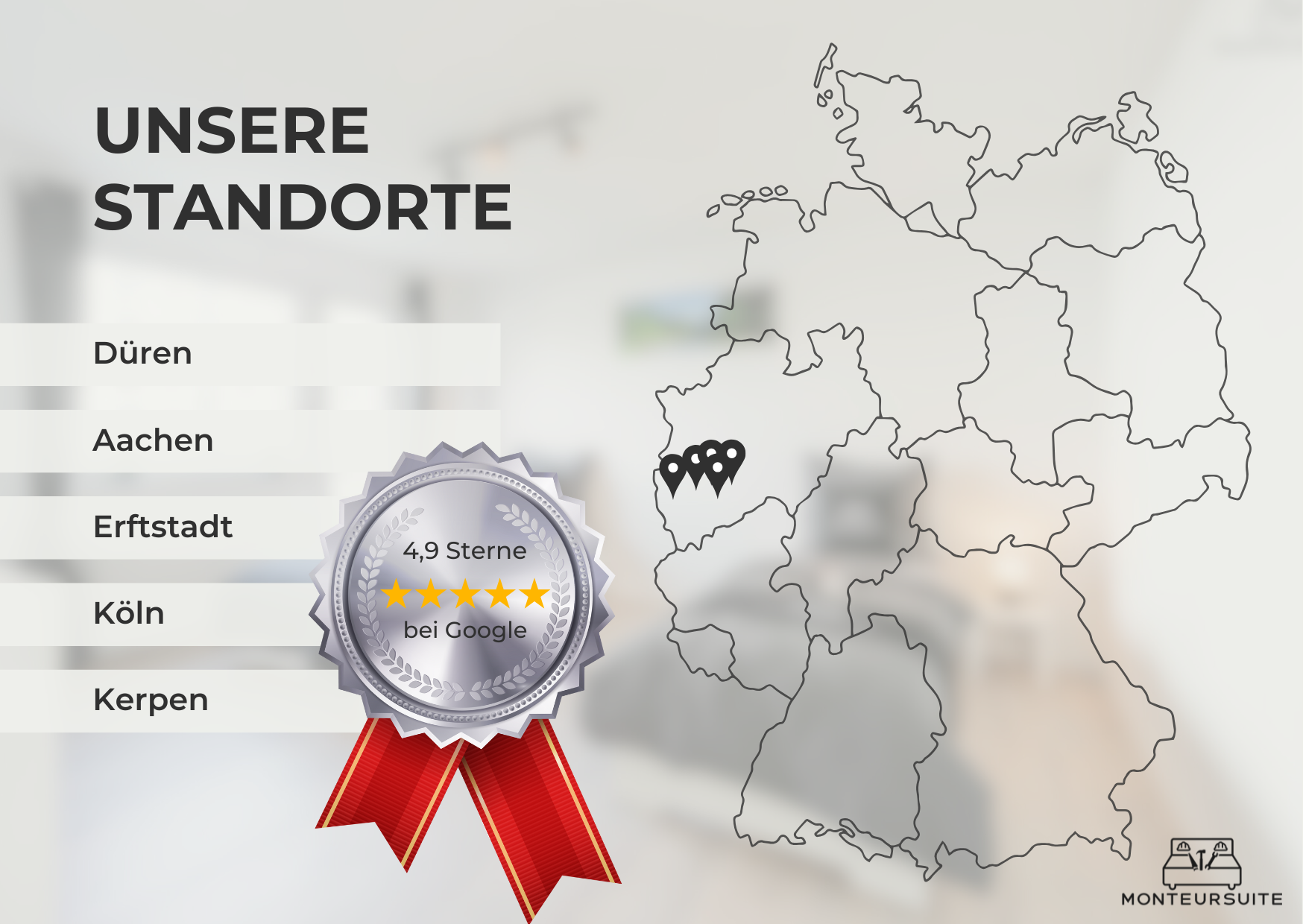 Monteur-Zimmer - Overath - Monteursuite - Erftstadt - Köln - Düren - Aachen in 50374 Erftstadt