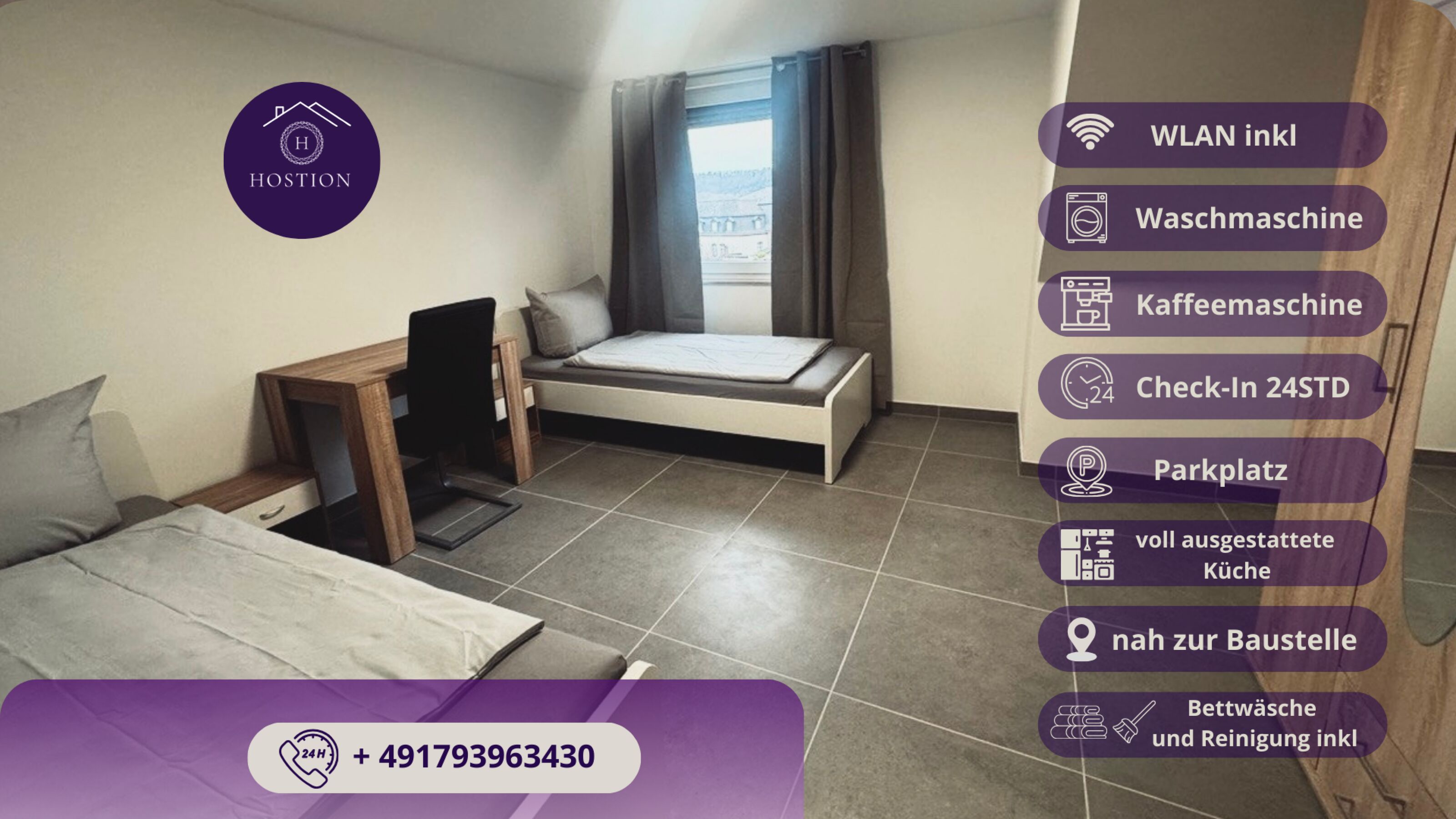 Monteur-Zimmer - Mündersbach - Unsere Wohnungen in Koblenz, Weißenthurm, Vallendar