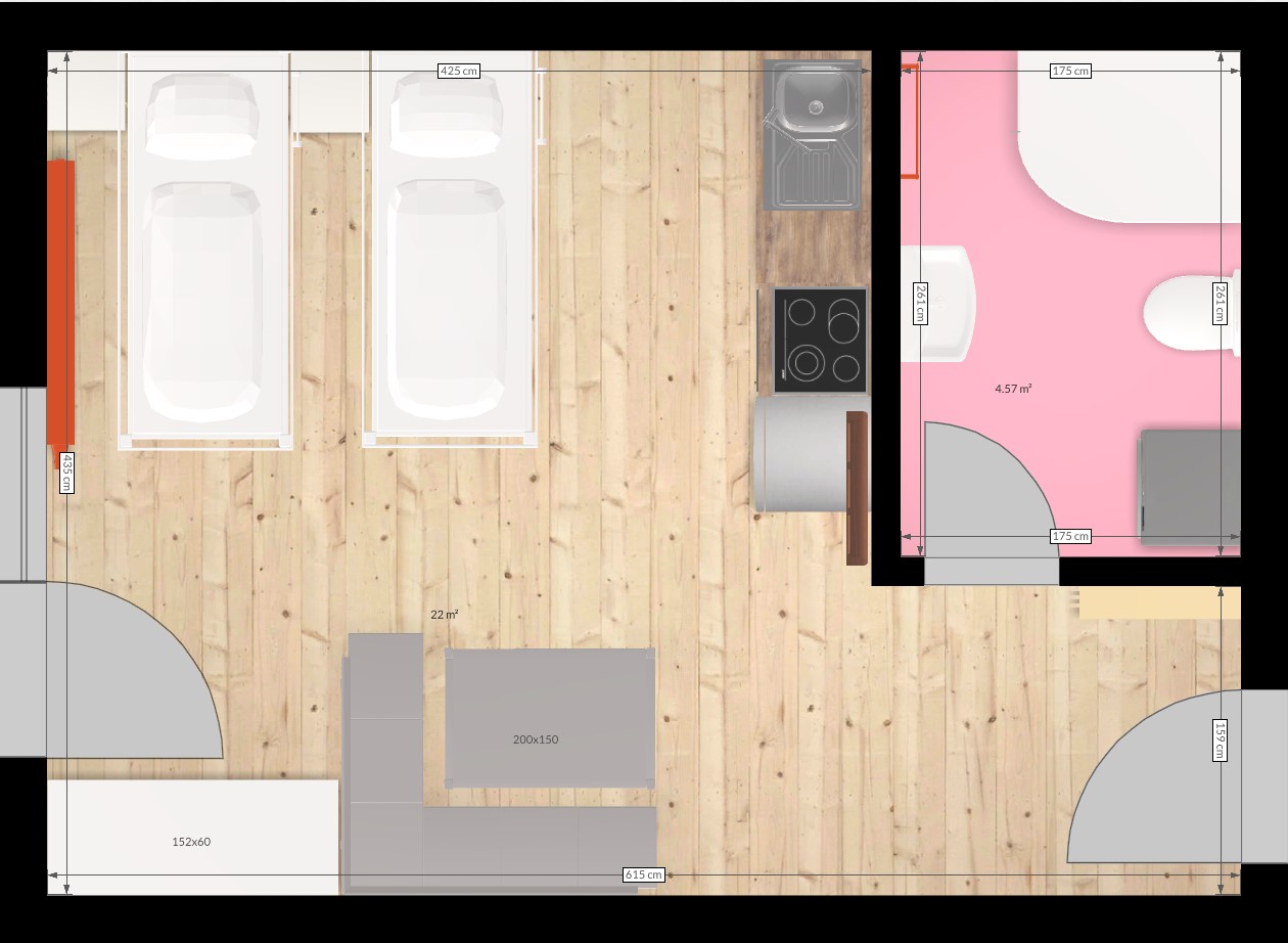 Monteur-Zimmer - Herd - Österreich - OneRoom Apartment XS