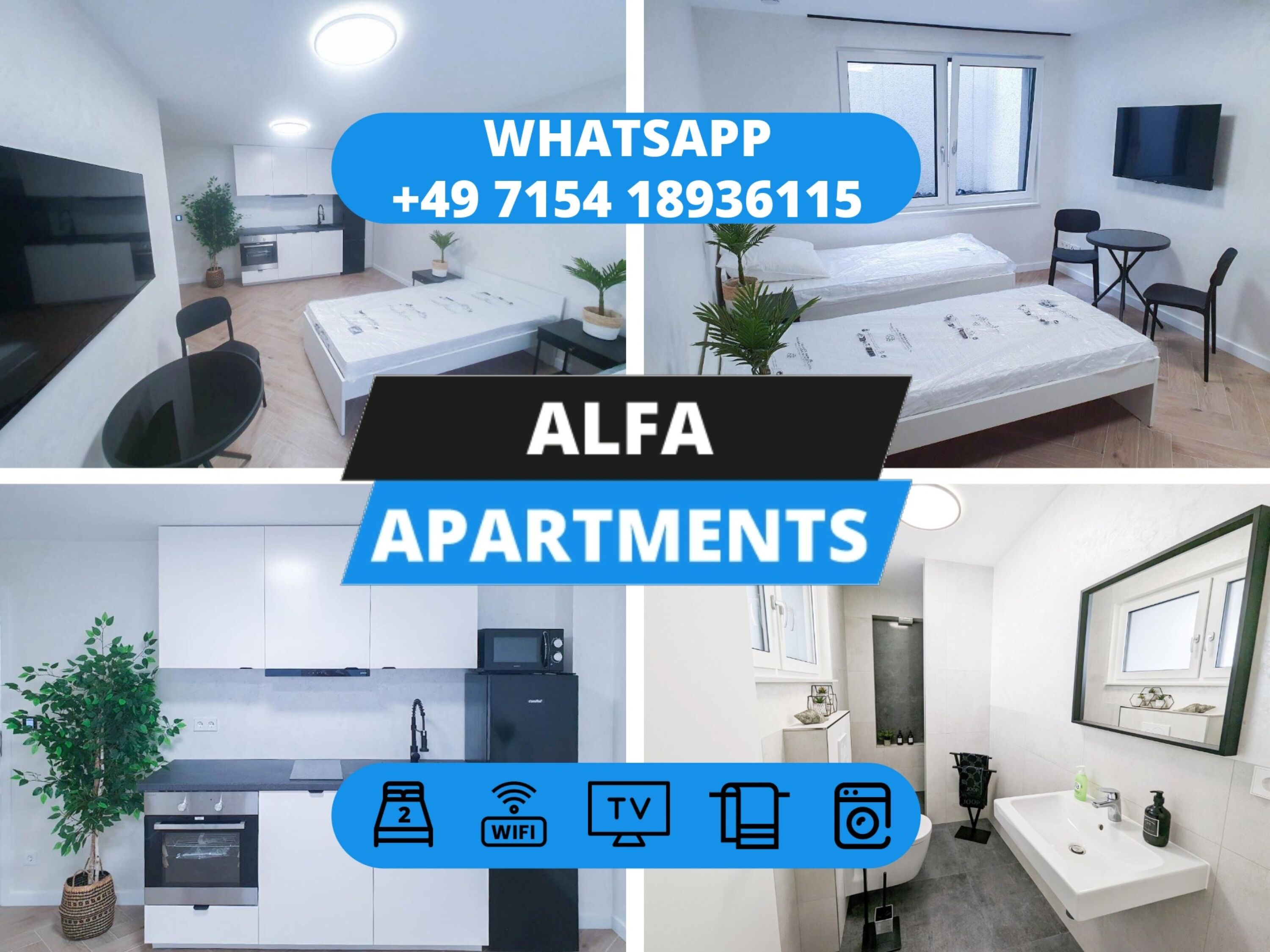 Monteur-Zimmer - Stuttgart - ALFA APARTMENTS / Stuttgart Bosch/Porsche - SOFORT VERFÜGBAR