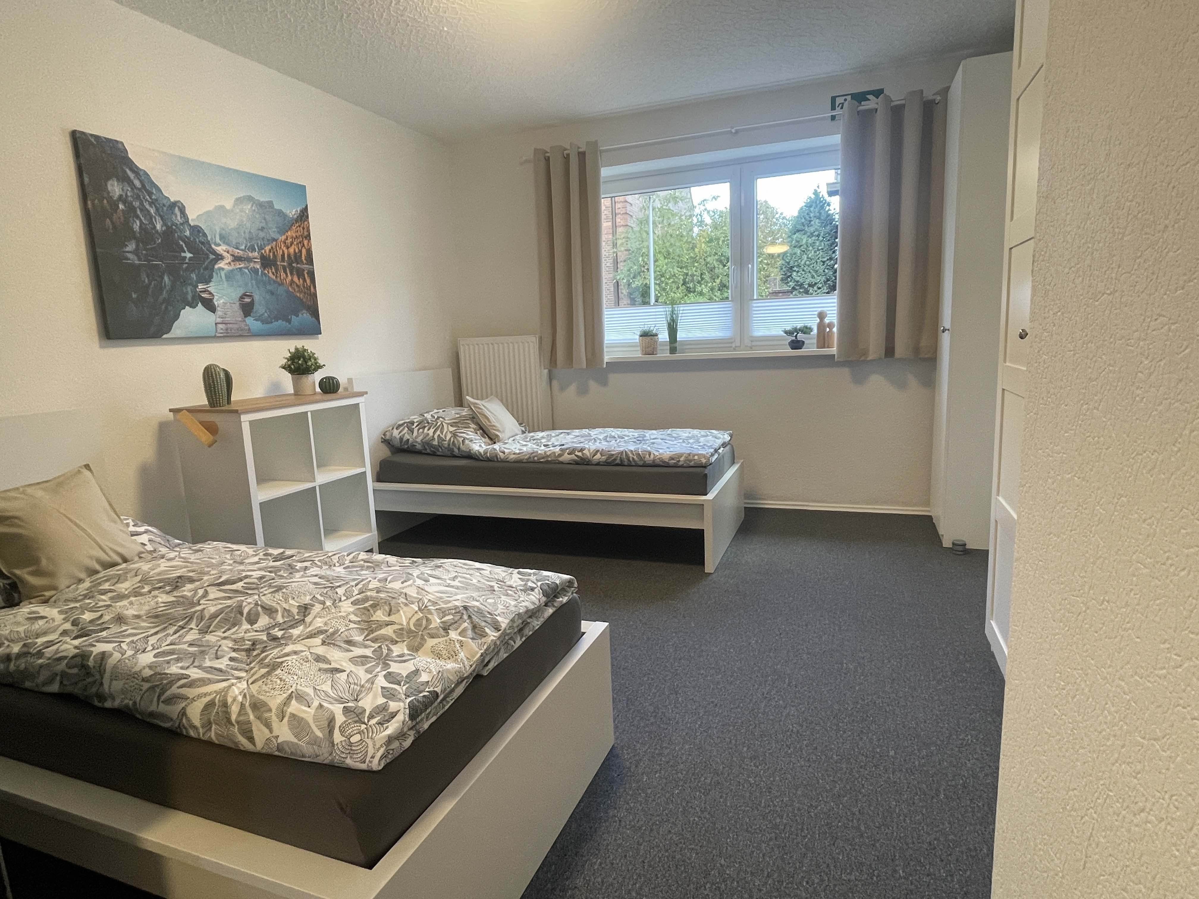 Monteur-Zimmer - Castrop-Rauxel - Helles 4 Betten Apartment Herten NRW Küche Dusche Parkplatz WLAN Self