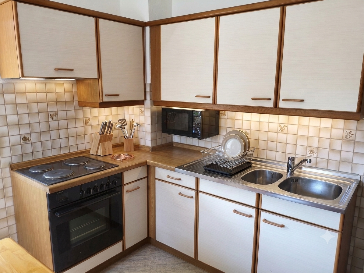 MonteurZimmer: Küche - Ferienwohnung Tante Mimi - Haus Frida
