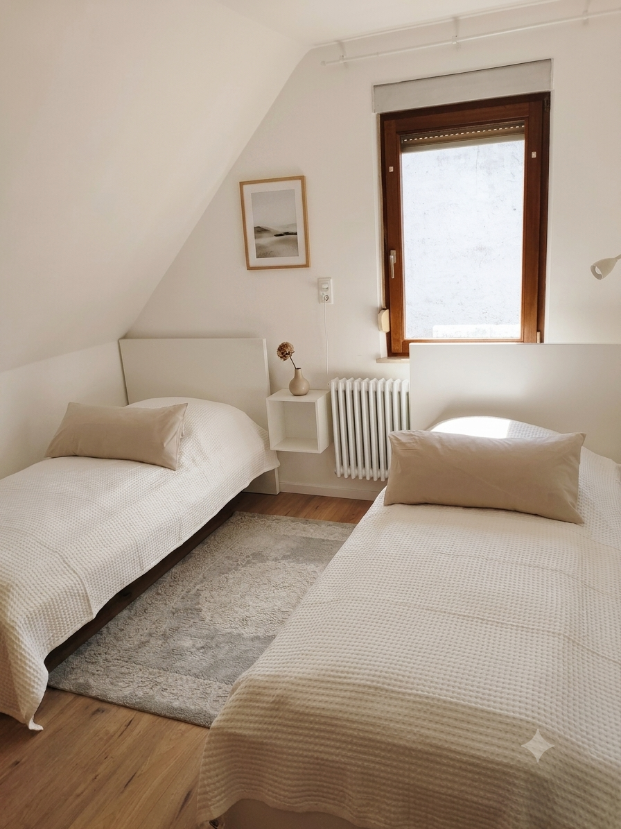 MonteurZimmer: Schlafzimmer 1 - Ferienwohnung Tante Mimi - Haus Frida