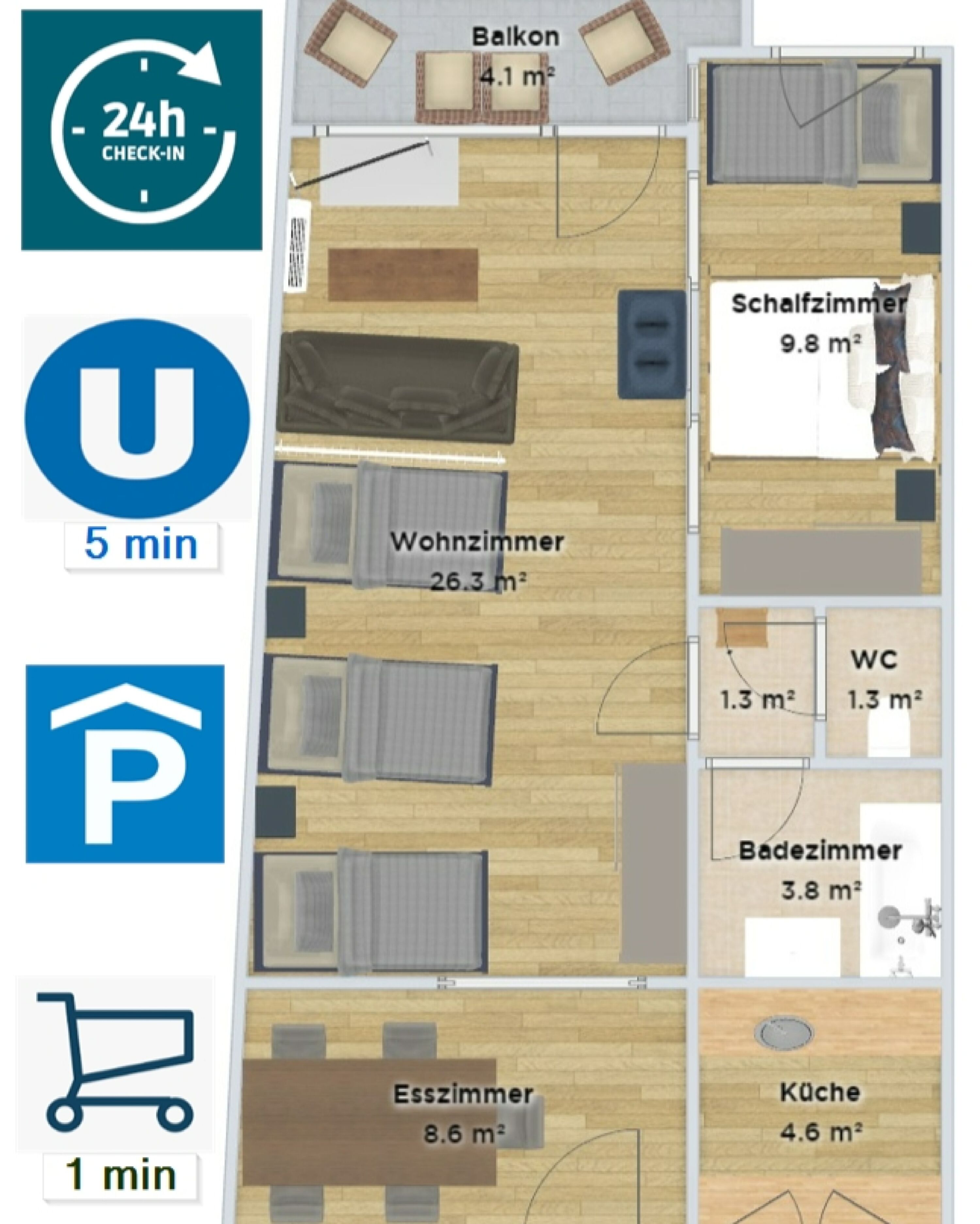 Monteur-Zimmer - Mödling - Mehrbettzimmer + SKY TV + highspeed Internet