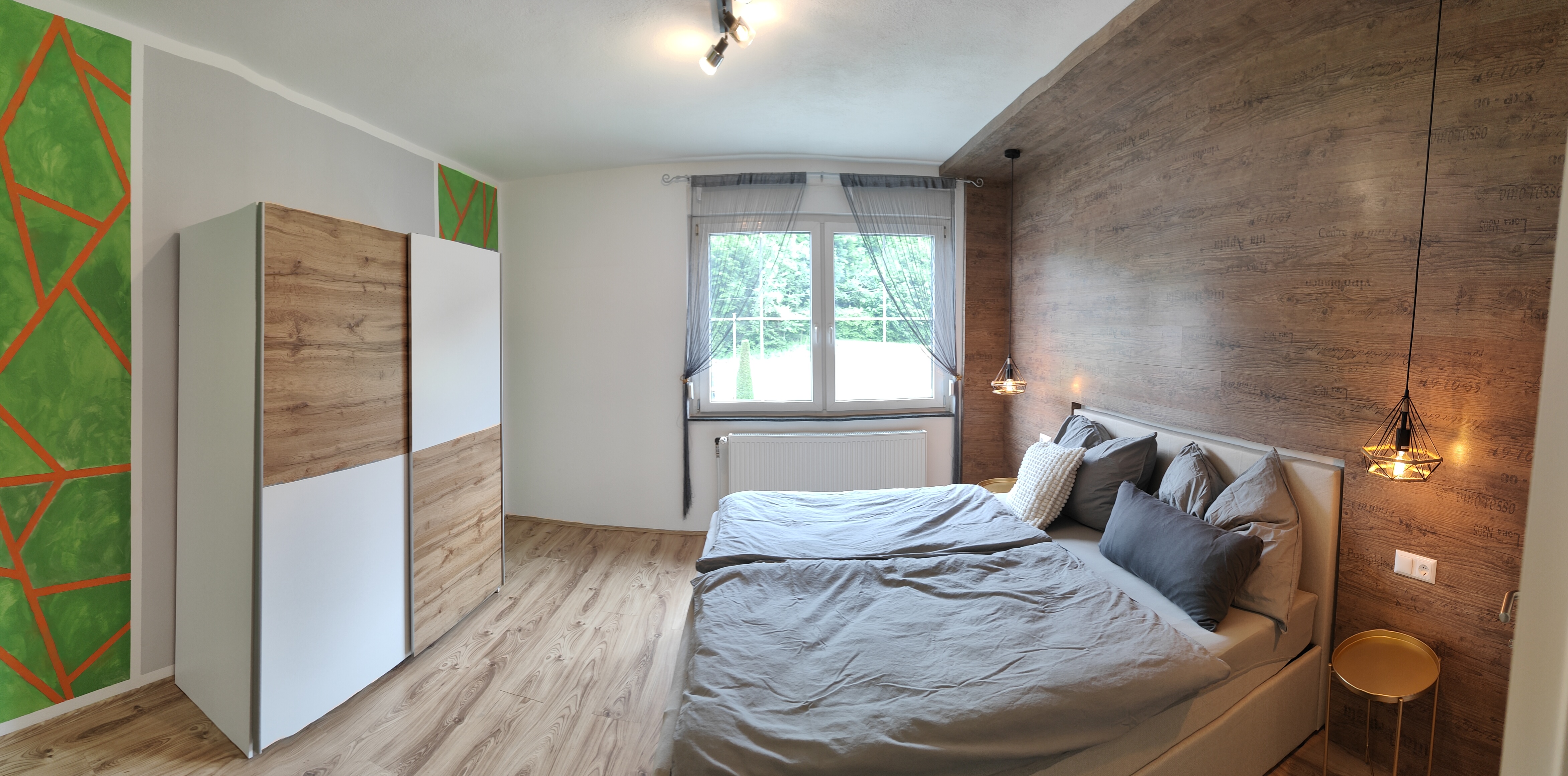 Monteur-Zimmer - Herd - Oberdrosen - Schlafzimmer mit Doppelbett - Ferienwohnung Waldblick